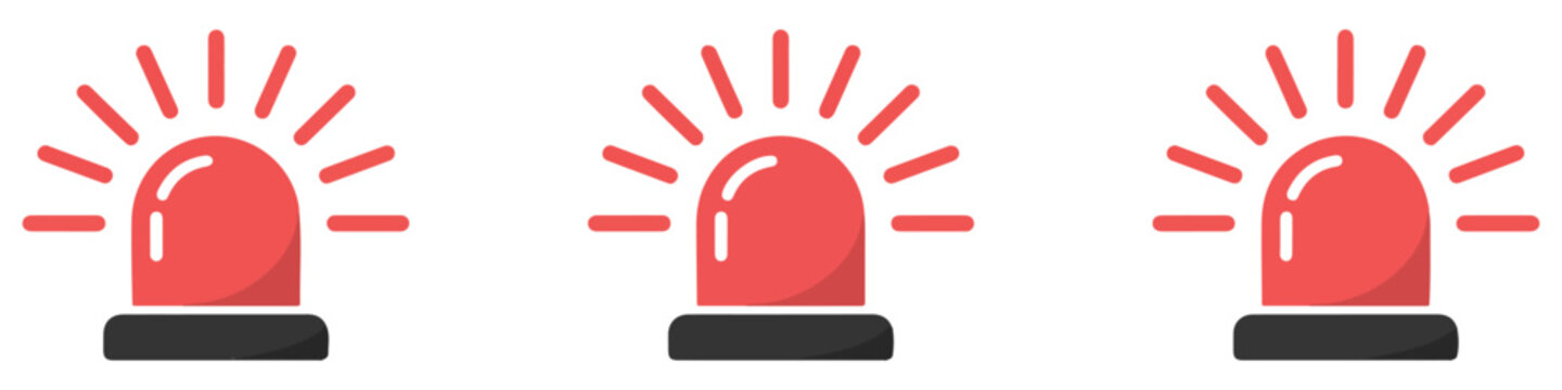emergency siren icon vector illustration red warning light