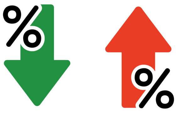 percentage up down arrow icon vector illustration