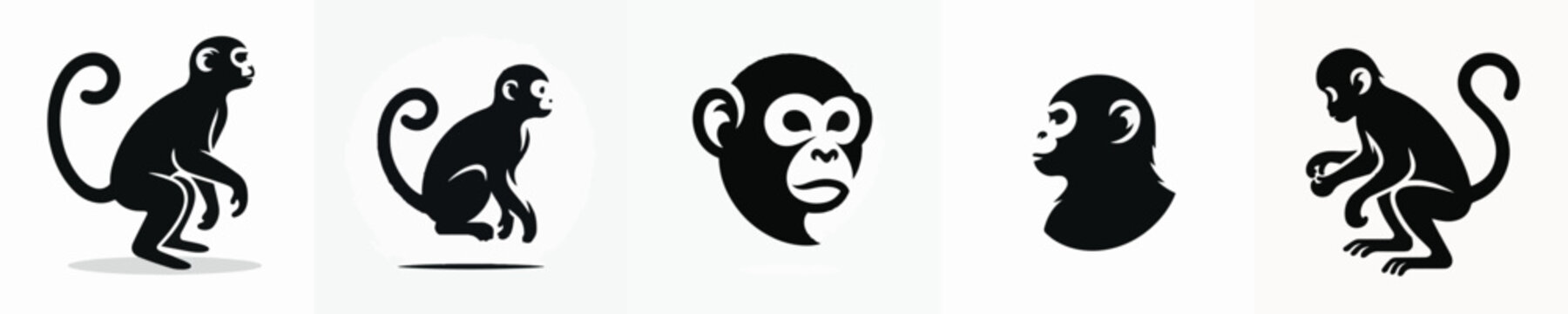 Monkey Silhouette Vector Illustration