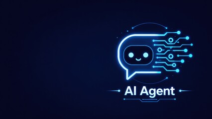Naklejka premium An AI Agent Chatbot Icon With Circuitry, Representing Future Technology