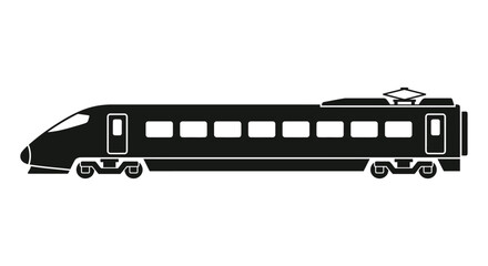High speed train side view black silhouette © asma