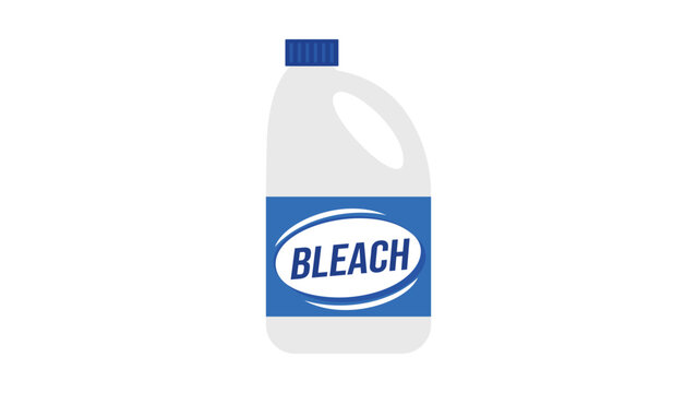 Professional hand-drawn vector icon illustration of a plastic bleach container for sanitary house cleaning and laundry maintenance, featuring a clean minimalist line design for graphic use.