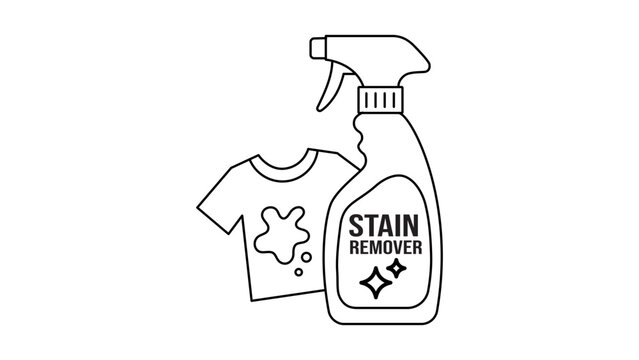 Minimalist stain remover vector icon illustration featuring editable stroke, hand-drawn outline of a laundry cleaning bottle for fabric maintenance, clean scalable graphic for domestic hygiene.