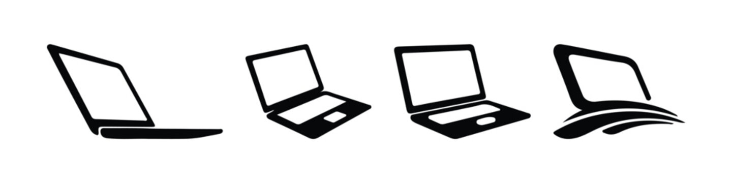 Modern laptop computer device symbol for technology and digital communication vector illustration