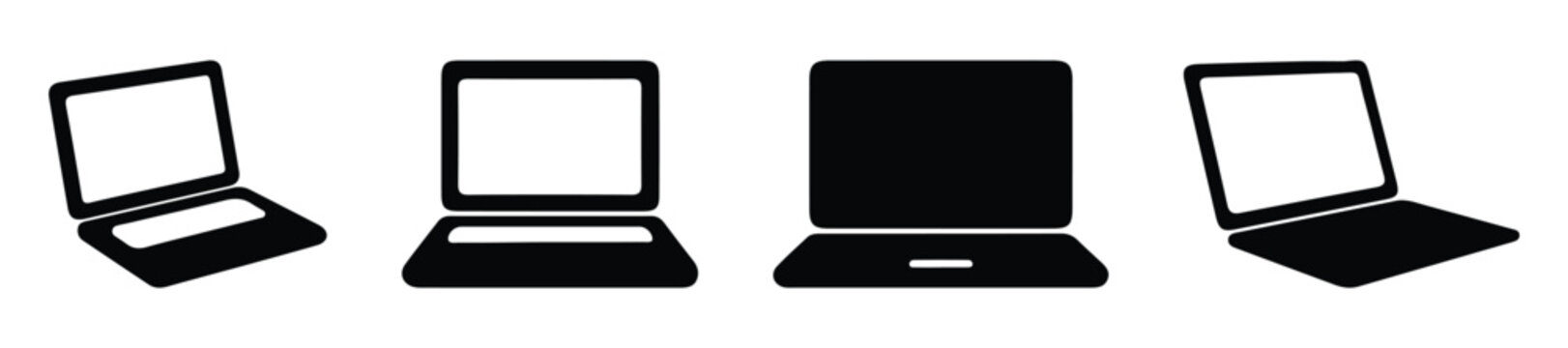 Laptop notebook computer icon for remote work education and internet use vector illustration
