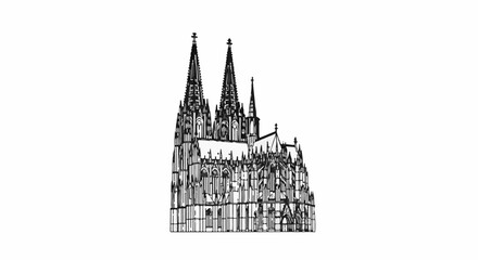 Obraz premium Ornate Gothic cathedral with spires and intricate facade details
