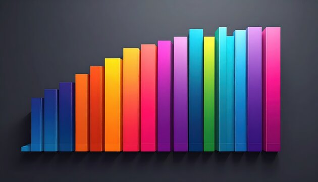 Colorful Bar Graph Displaying Gradual Increase in Data Visualization