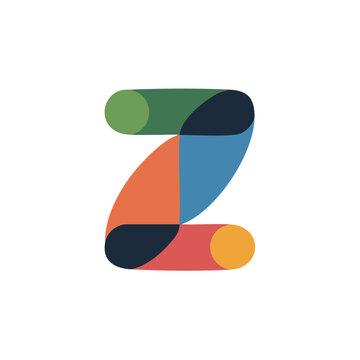 Colorful Letter Z Graphic Design Element.