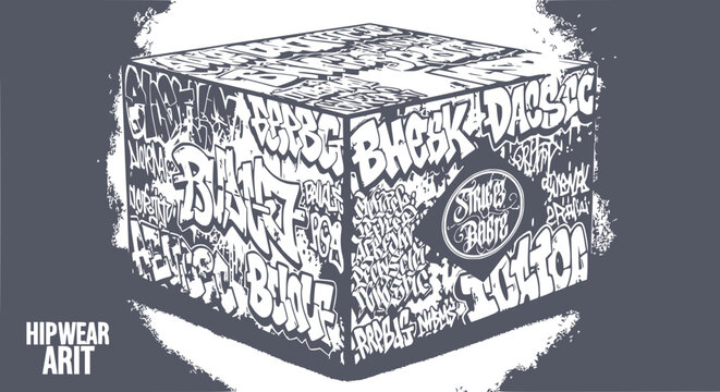 Graffiti Cube Art: Urban Style, Hip Hop Culture, Street Art Design
