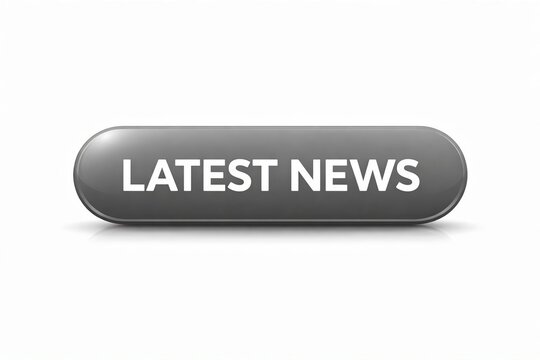 Modern button displaying latest news headline for media or website updates