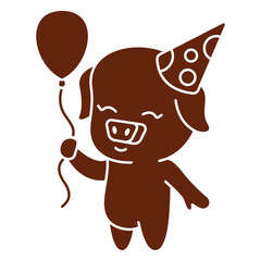 Fototapeta premium Pig with party balloon
