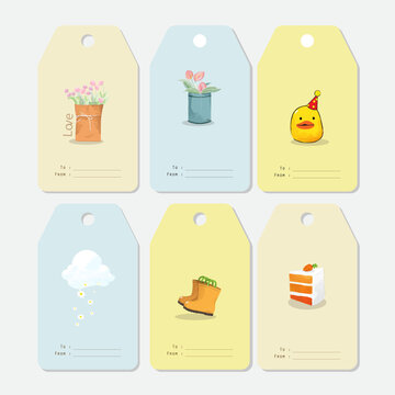 printable watercolor vector tag for greetings