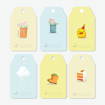 printable watercolor vector tag for greetings