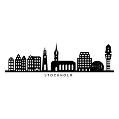 Obraz premium Stylish stockholm skyline silhouette design