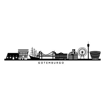 Stylish gothenburg skyline illustration