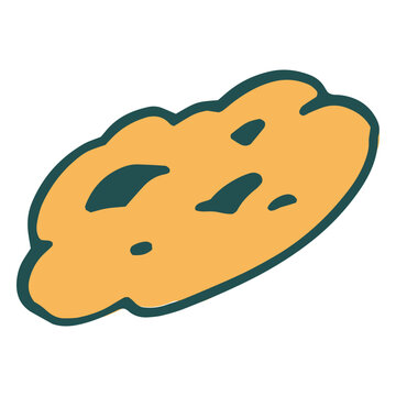 Chocolate chip cookie doodle icon