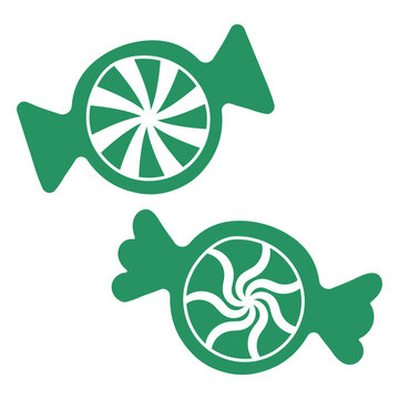 Two green peppermint candy cutout