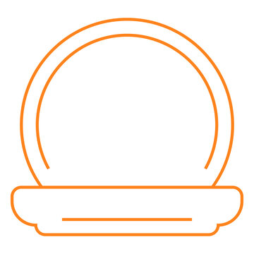 Orange icon of a bowl