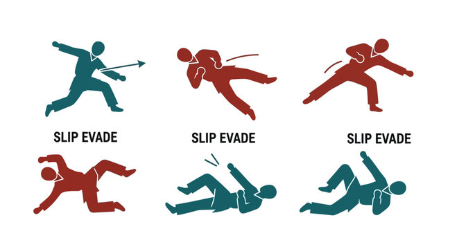 Business Man Evading Slip Danger, Falling Down, Action Sequence, Risk Management