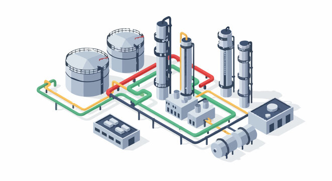 Industrial Oil Refinery Plant with Storage Tanks and Towers 1.