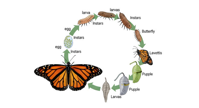 The incredible life cycle of a monarch butterfly from egg to adult a visual representation