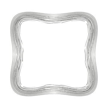 Wavy Metallic Silver Square Frame.