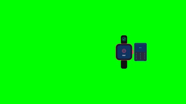 Smartwatch and Smartphone Pairing Animation on Green Screen