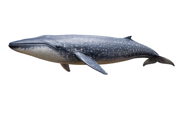 Blue whale swimming underwater isolated on black background showing mottled skin png transparent © PNG Studio 99