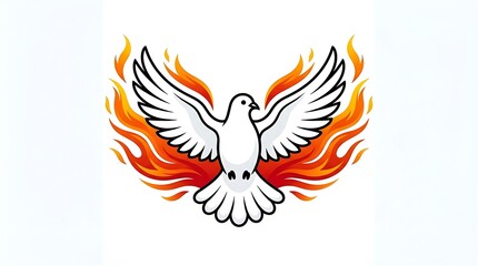 Fototapeta premium peace dove with fiery wings flying symbolizing hope and freedom for global events
