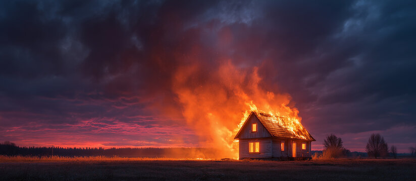 burning house