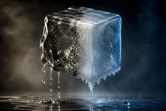 Visual Representation of Solid and Liquid States of Water