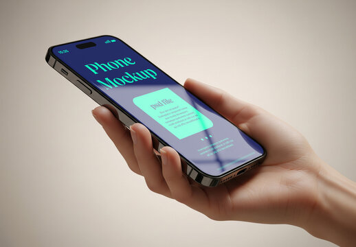 Close-up of iphone with realistic reflection &ndash; mockup