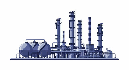 Obraz premium Modern Industrial Oil Refinery Plant Structure.