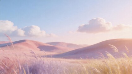 Naklejka premium Pastoral landscape with rolling hills