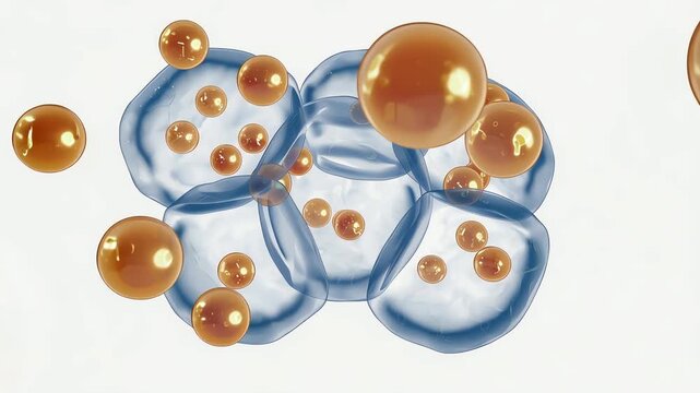 Cells becoming less responsive to insulin signals, glucose particles remaining outside the cell