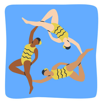 Acrobatic swimming triplet