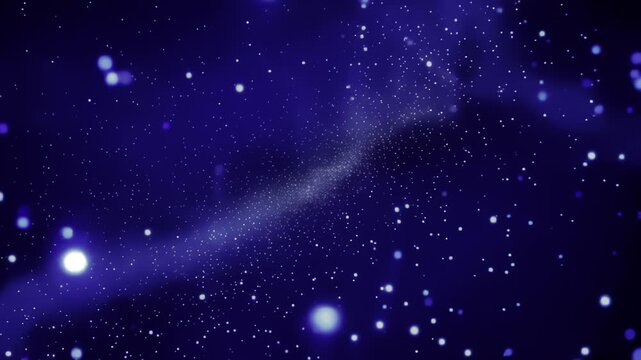 Vast cosmic nebula with glowing stars and swirling interstellar dust clouds in deep space