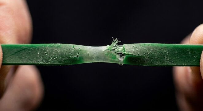 Elastico tirato al limite, concetto di tensione e punto di rottura