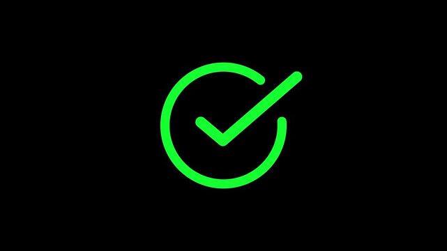 check mark appears, tick icon animation, Success, correct or right choice, accepted. Motion graphic design. 4K animated footage. Yes and vote sign 4k video