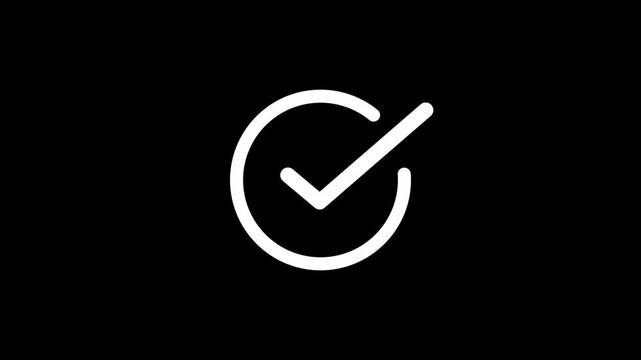 Check mark symbol. Success, accepted. Tick mark icon animation, right mark icon, approved sign, Check mark symbol Seamless loop, Approval, success, agreement concept 4k video