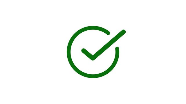  check mark, checkmark animation symbol, yes approve choice, approved tick mark, verified symbol, yes icon on black background 4k video