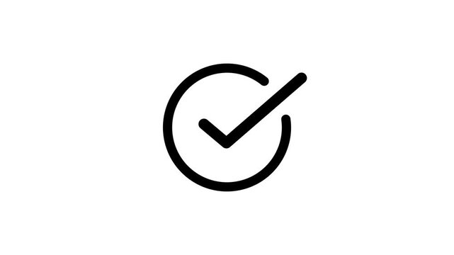 Check mark icon, positive symbol, tick mark icon, tick sign accepts select confirm 4k video footage. Animated checkbox circle sign symbol 4k video