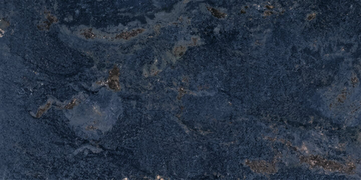 An abstract blue marble fabric texture featuring a grunge stone pattern on a rough granite surface with grey cement details and a dark asphalt material background