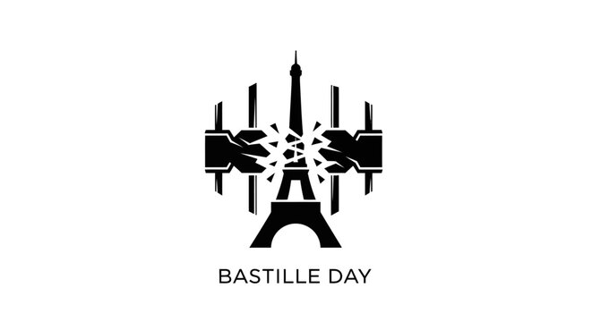 Eiffel Tower Barbell Graphic Illustration.