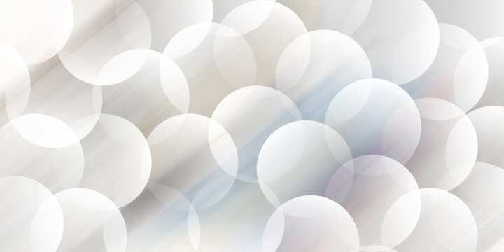 Abstract background with soft white overlapping circles and light rays