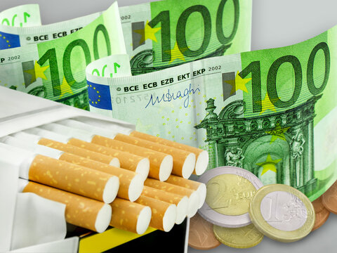 1 Schachtel Zigaretten und Euro