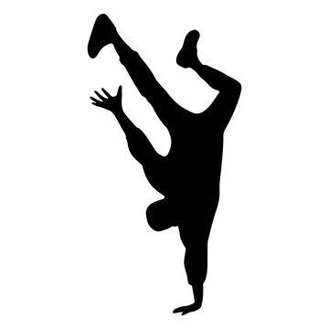 Silhouette of breakdancer