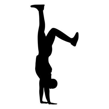 Silhouette of breakdancer