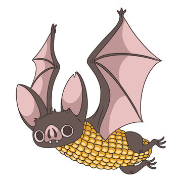 Corn bat character cartoon