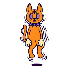 Spooky cat in retro cartoon style © Vexels